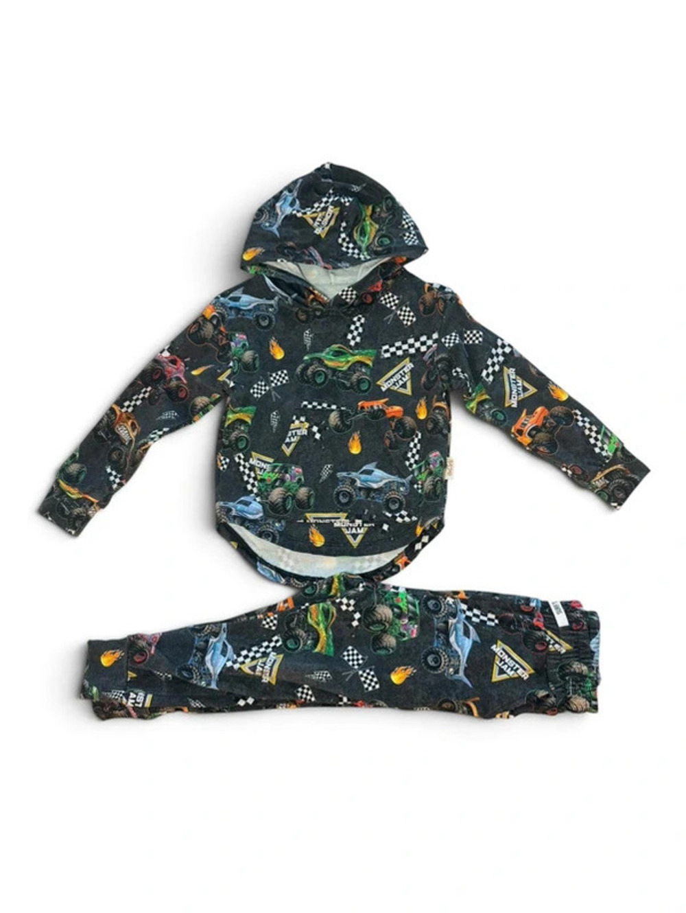 18-24M Surfside Co Monster Jam Bamboo French Terry Jogger Hoodie Set EUC